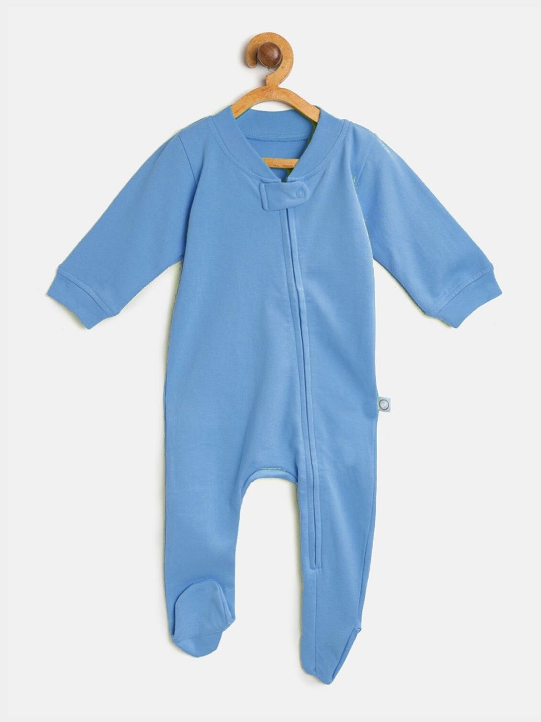 

cherrytoes Infants Kids Blue Solid Cotton Sleep Suits