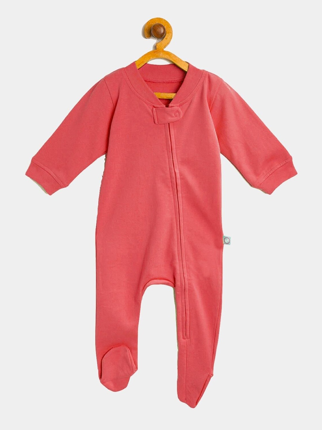 

cherrytoes Infants Kids Red Solid Cotton Sleep Suits