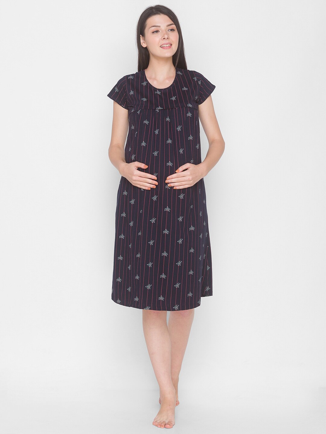 

AV2 Navy Blue Printed Nightdress
