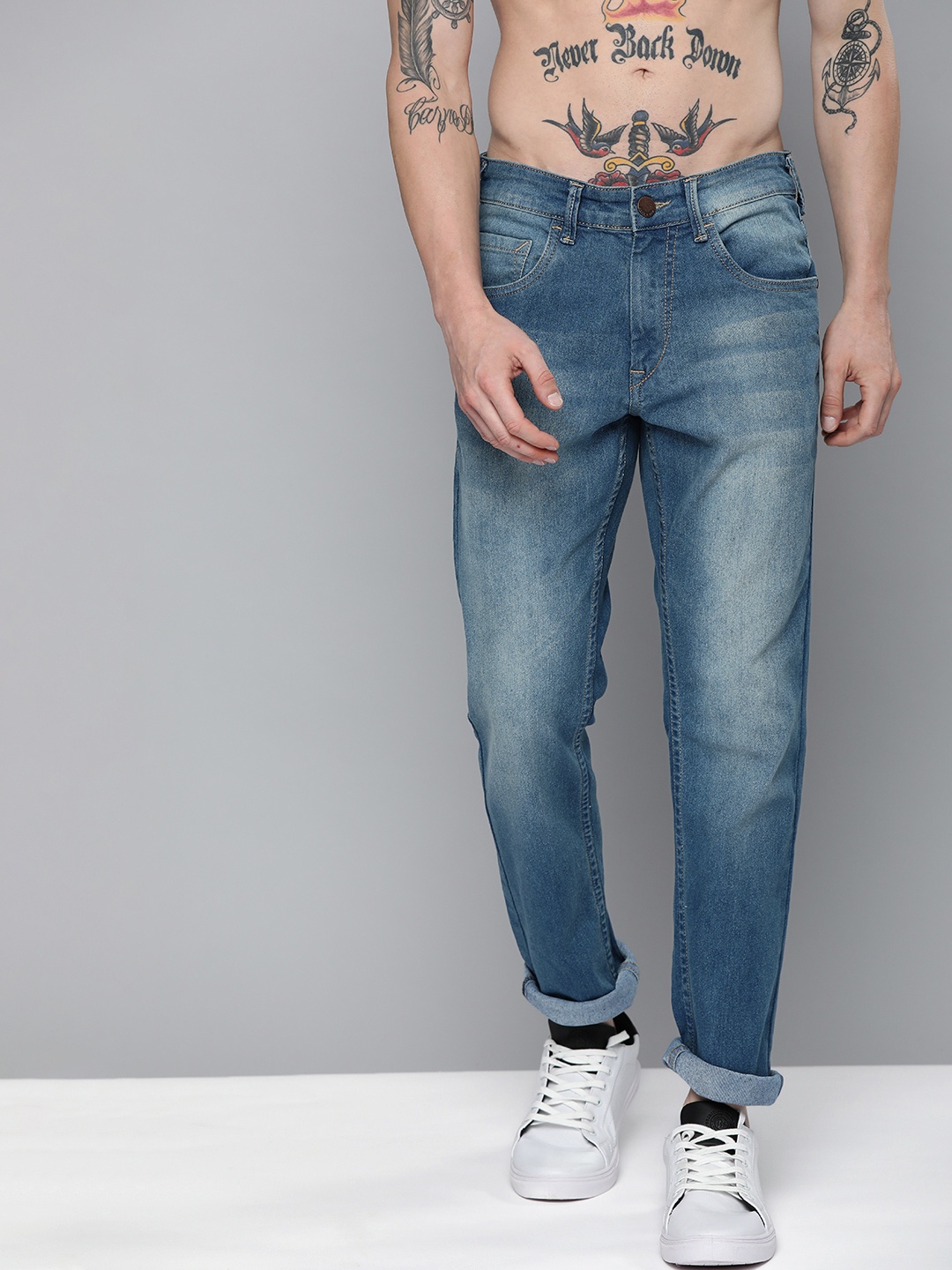 

HERE&NOW Men Blue Light Fade Slim Fit Stretchable Jeans