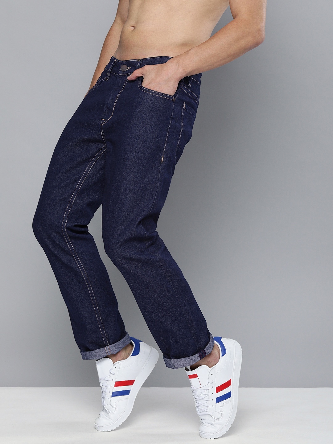 

HERE&NOW Men Navy Blue Slim Fit Low-Rise Jeans