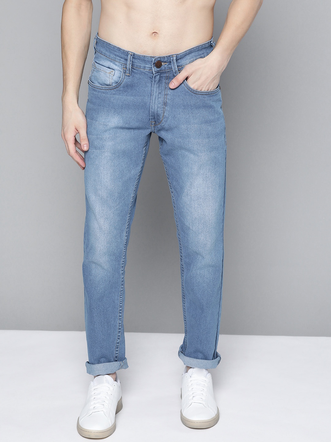 

HERE&NOW Men Blue Slim Fit Light Fade Stretchable Jeans