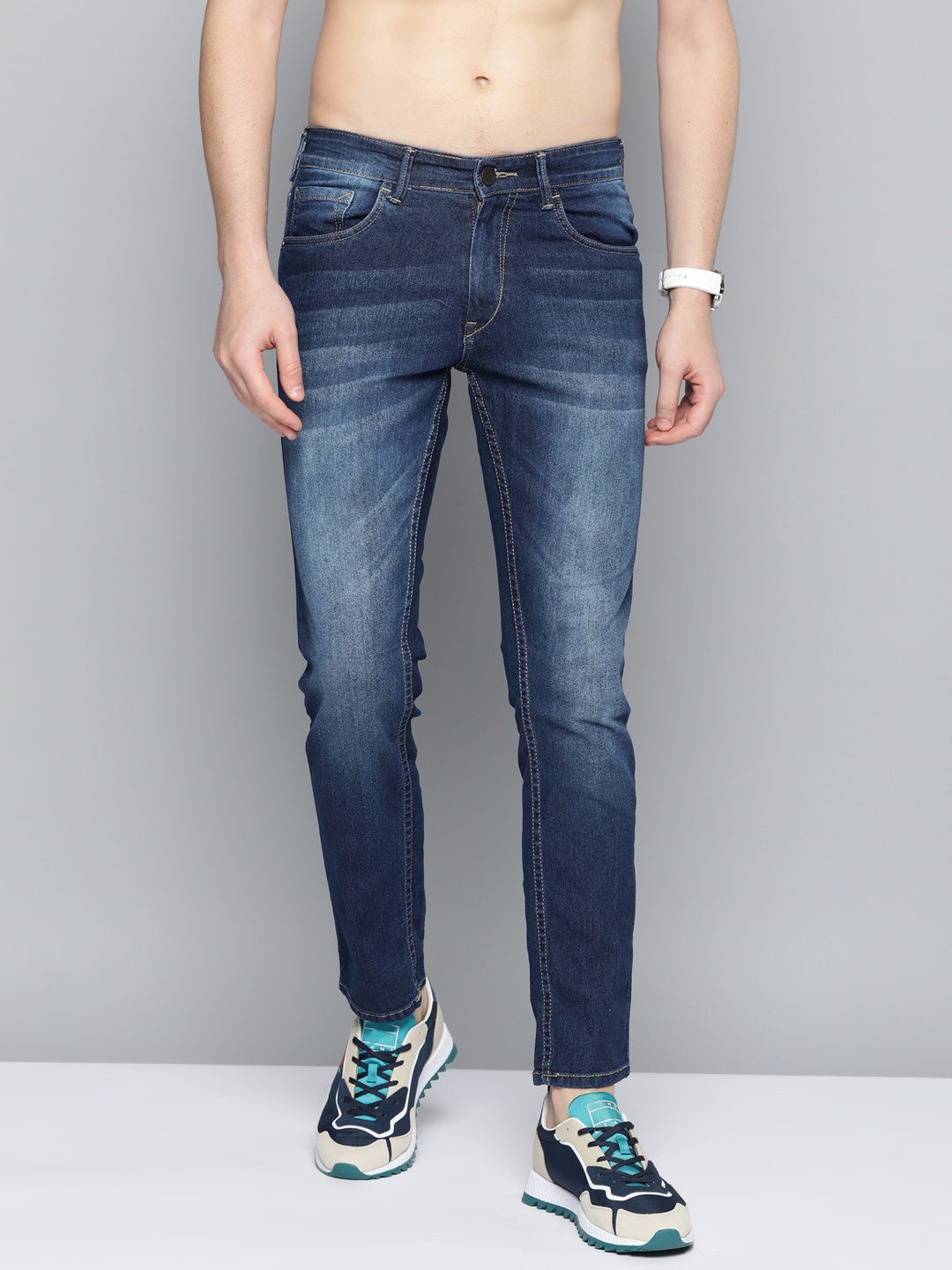 

HERE&NOW Men Blue Slim Fit Light Fade Stretchable Jeans