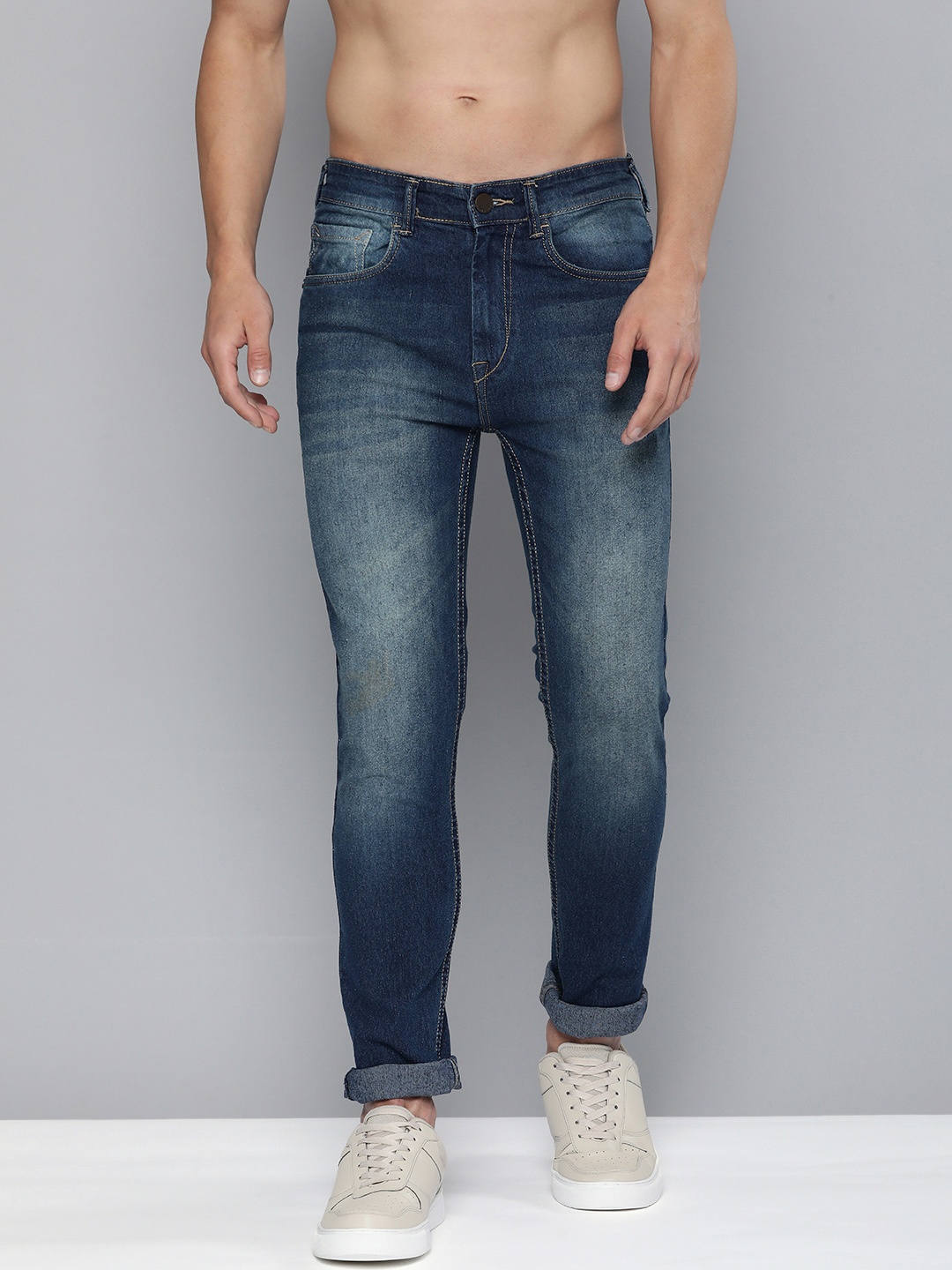 

HERE&NOW Men Blue Skinny Fit Heavy Fade Stretchable Jeans