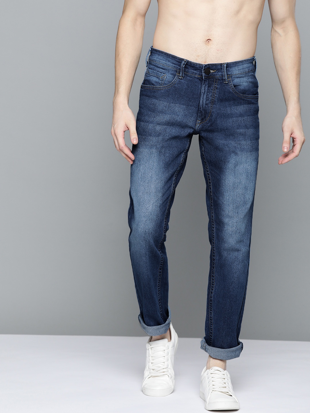 

HERE&NOW Men Blue Slim Fit Light Fade Stretchable Jeans