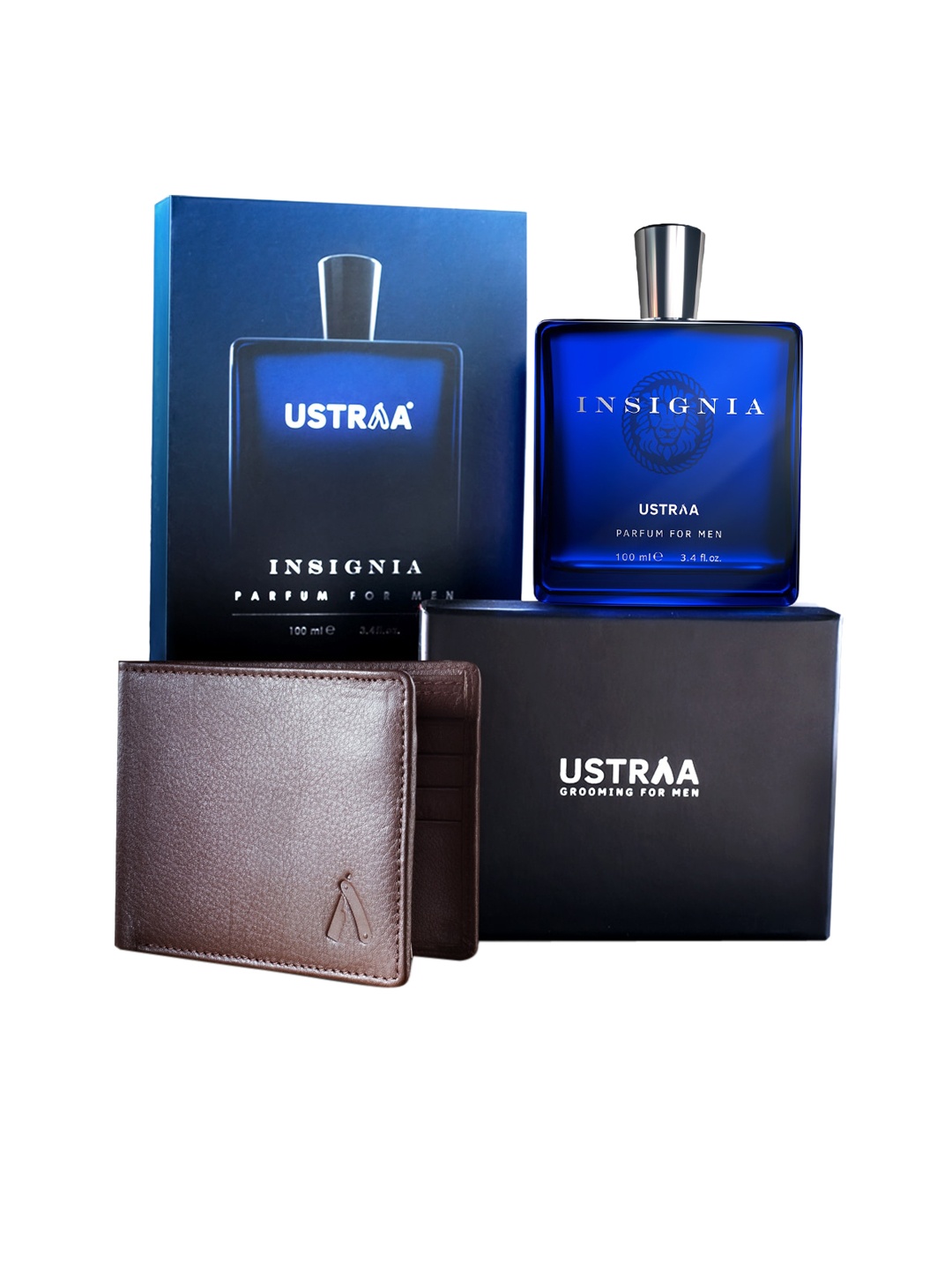 

Ustraa Men Set of Wallet & Insignia - Perfume 100 ml, Multi