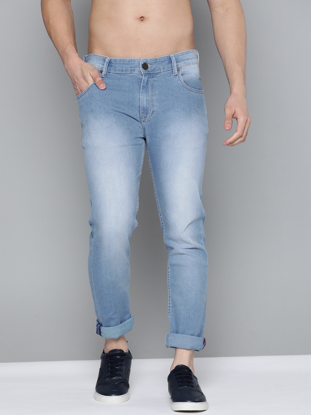 

HERE&NOW Men Blue Skinny Fit Light Fade Stretchable Jeans