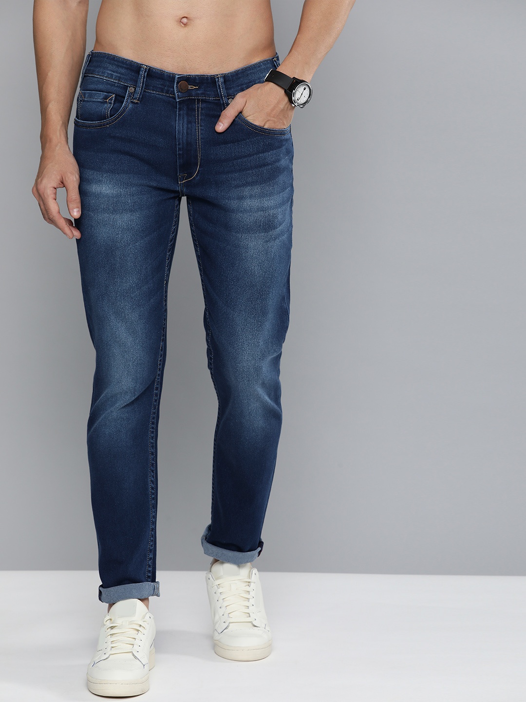 

HERE&NOW Men Blue Slim Fit Light Fade Stretchable Jeans