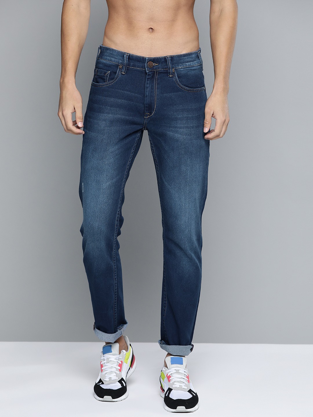 

HERE&NOW Men Navy Blue Slim Fit Stretchable Jeans