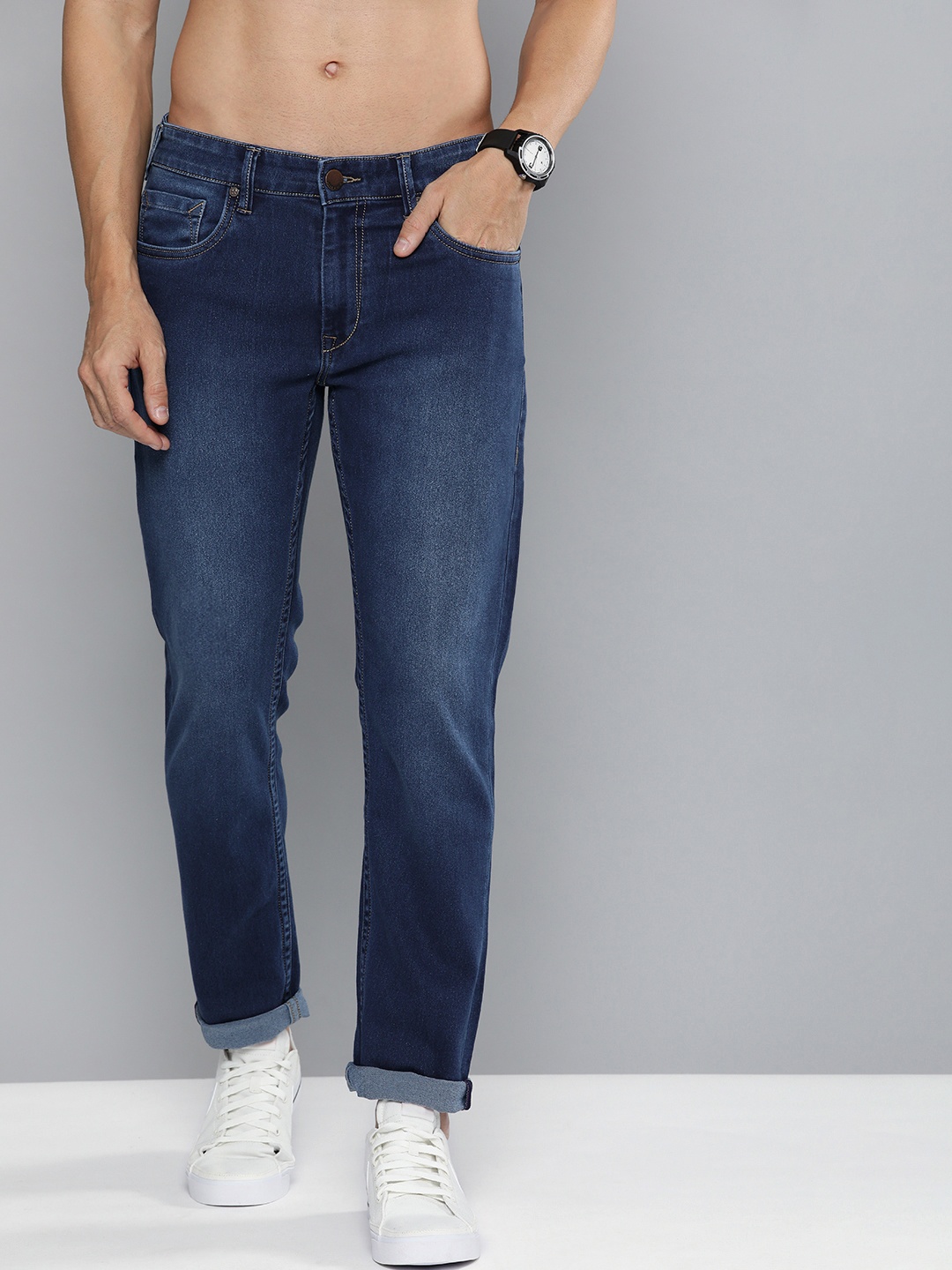 

HERE&NOW Men Blue Slim Fit Light Fade Stretchable Jeans