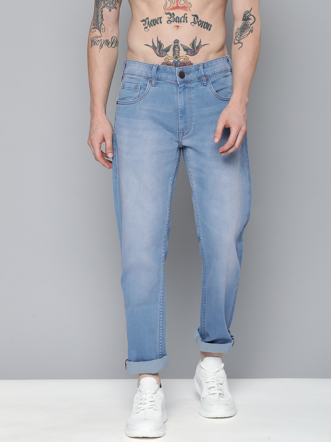 

HERE&NOW Men Blue Heavy Fade Slim Fit Stretchable Jeans