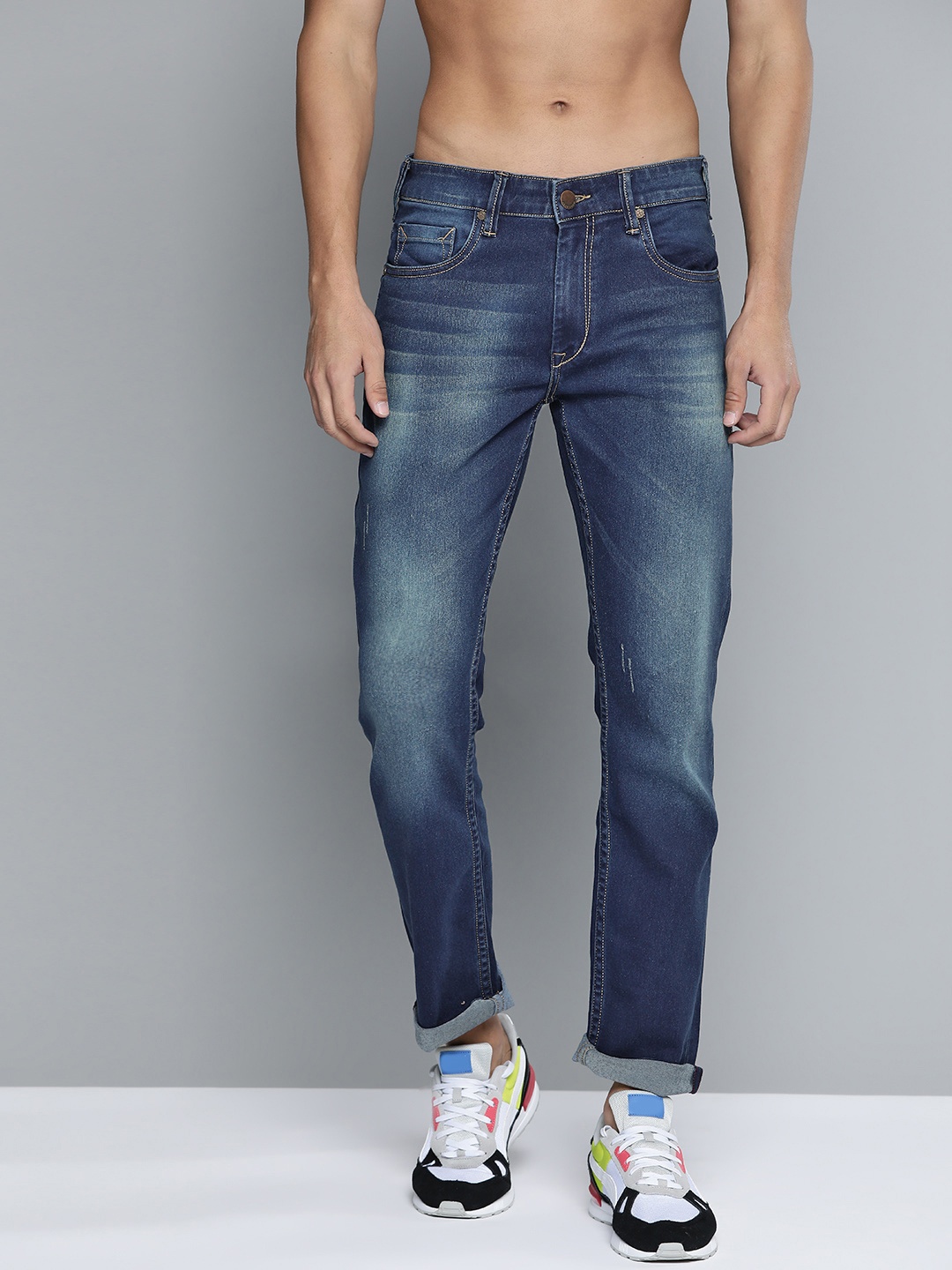 

HERE&NOW Men Navy Blue Slim Fit Stretchable Jeans