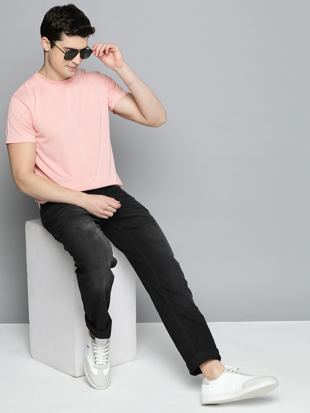 

HERE&NOW Men Stretchable Jeans, Black