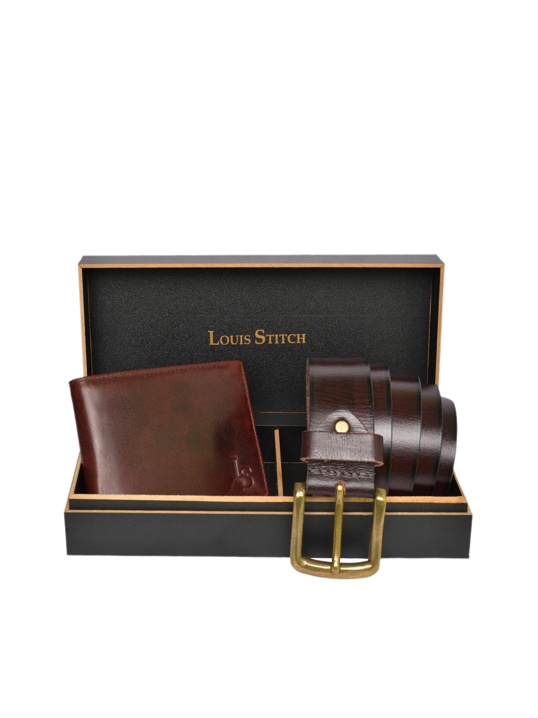 

LOUIS STITCH Men Maroon Solid Genuine Leather Accessory Gift Set