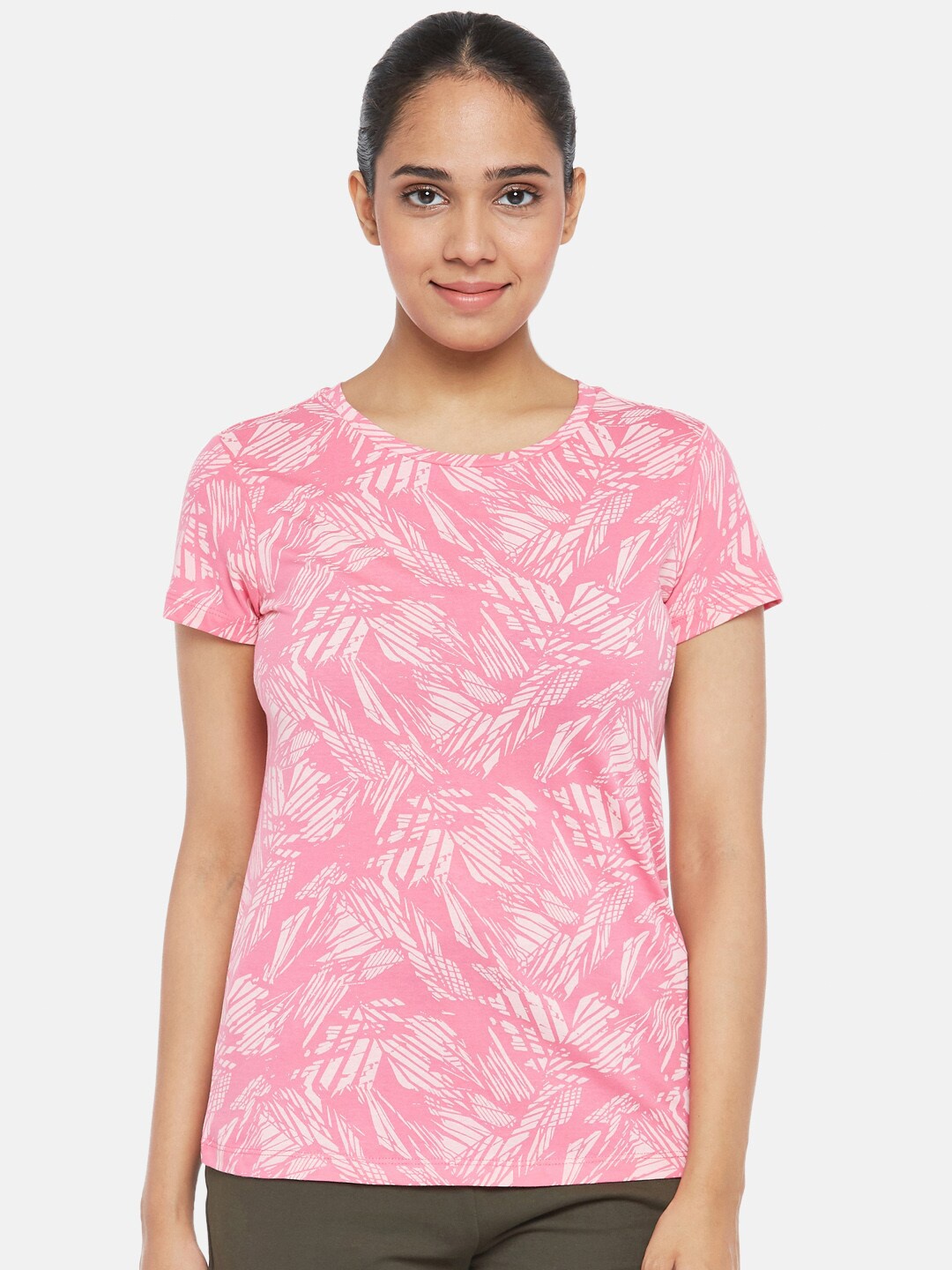 

Ajile by Pantaloons Women Pink Printed T-shirt