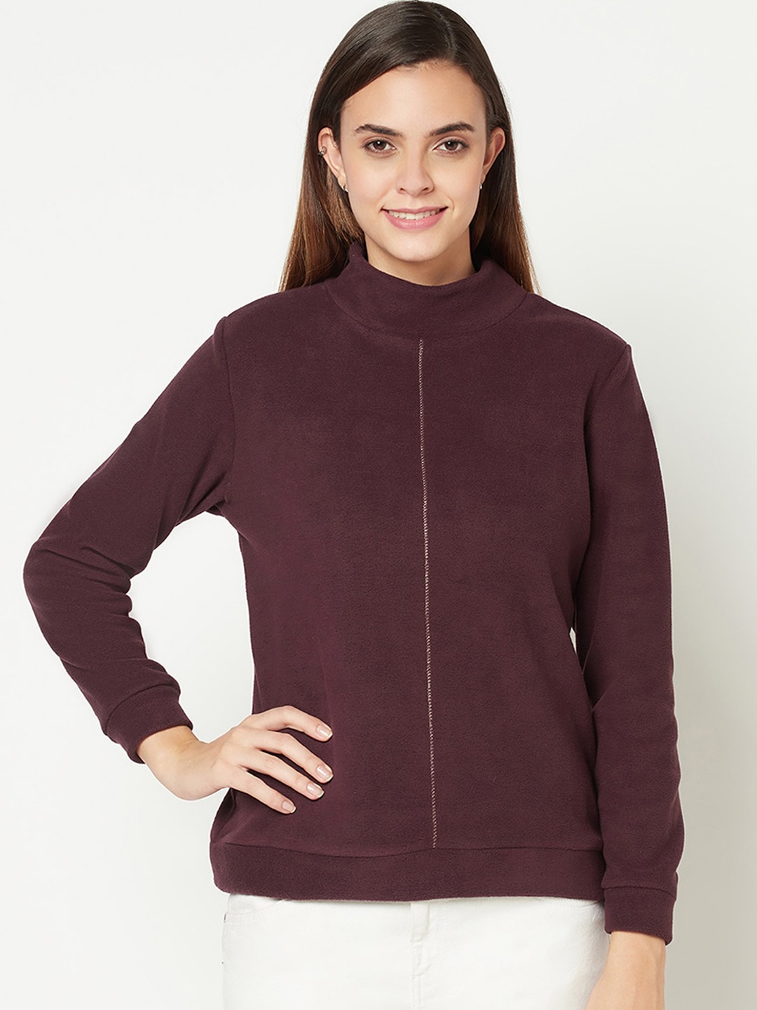 

METTLE Women Burgundy Sweatshirt