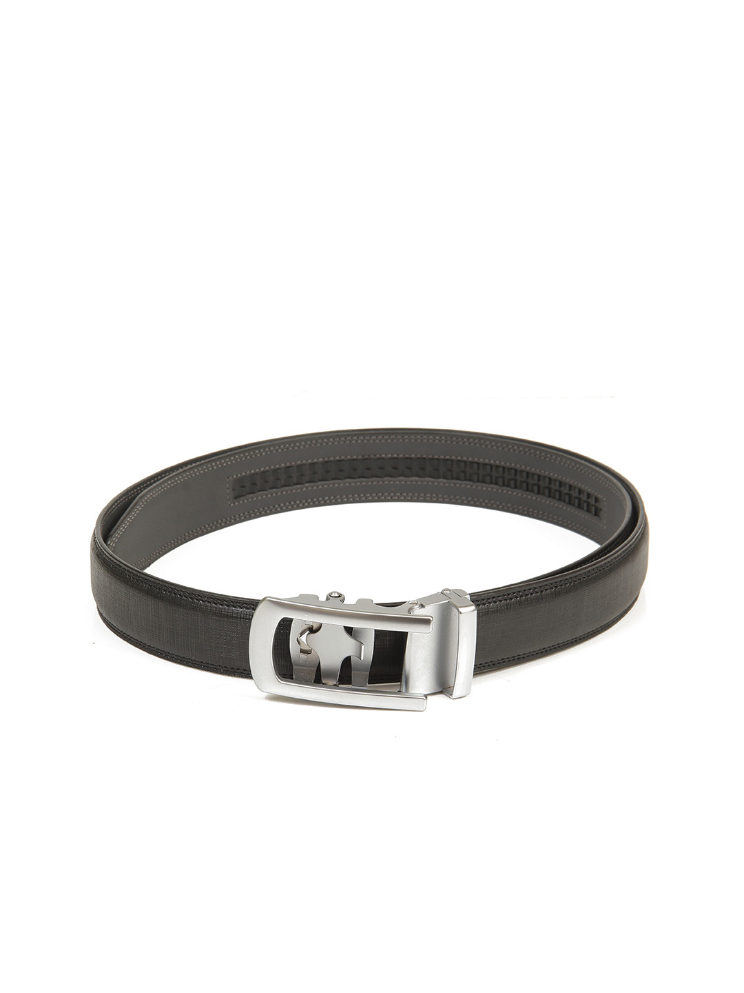 

Calvadoss Men Black Textured AUTORATCH Magnetic Belt