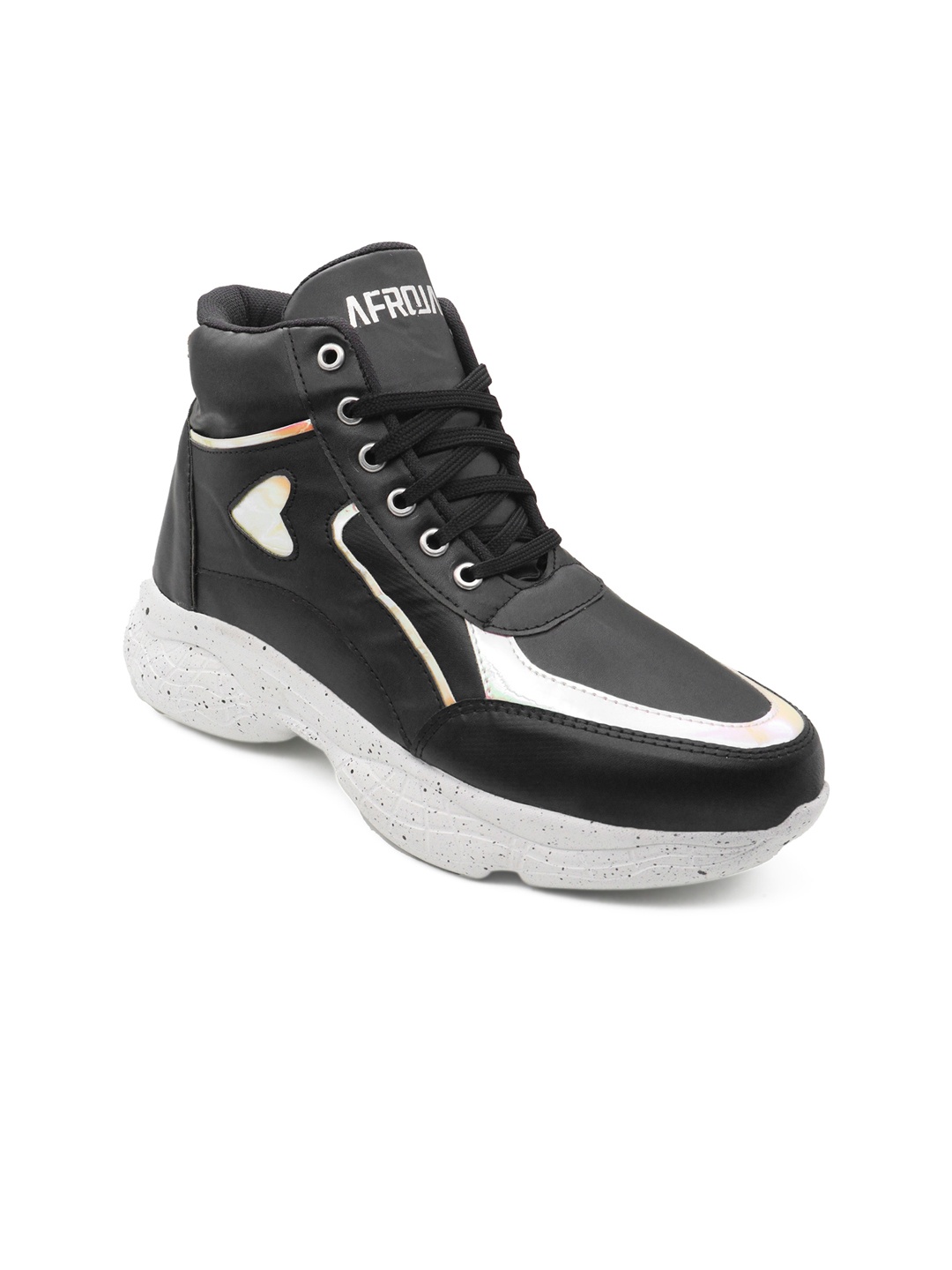 

AfroJack Women Black and White Colourblocked Sneakers