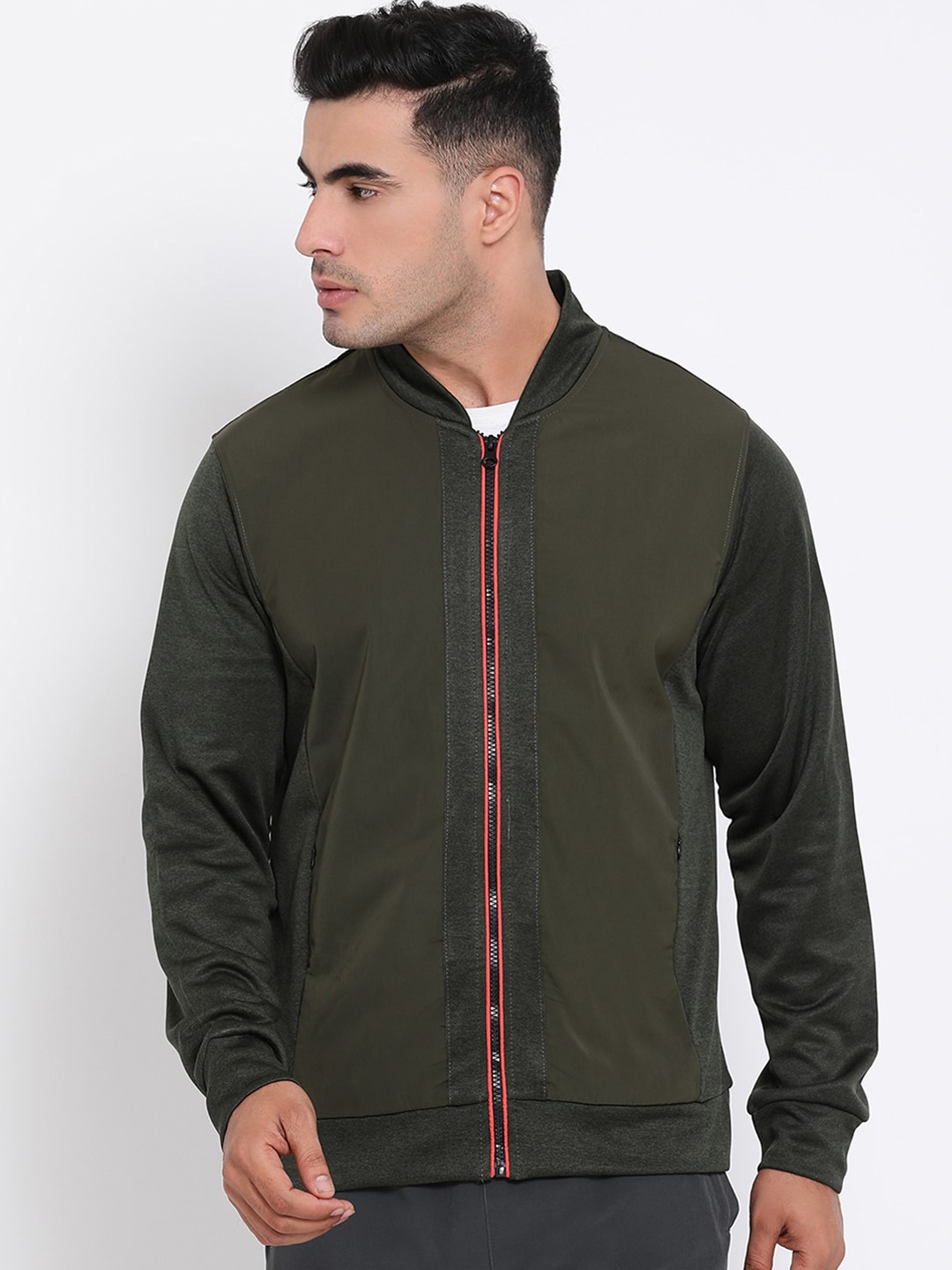 

PERFKT-U Men Olive Green Lightweight Sweatshirt