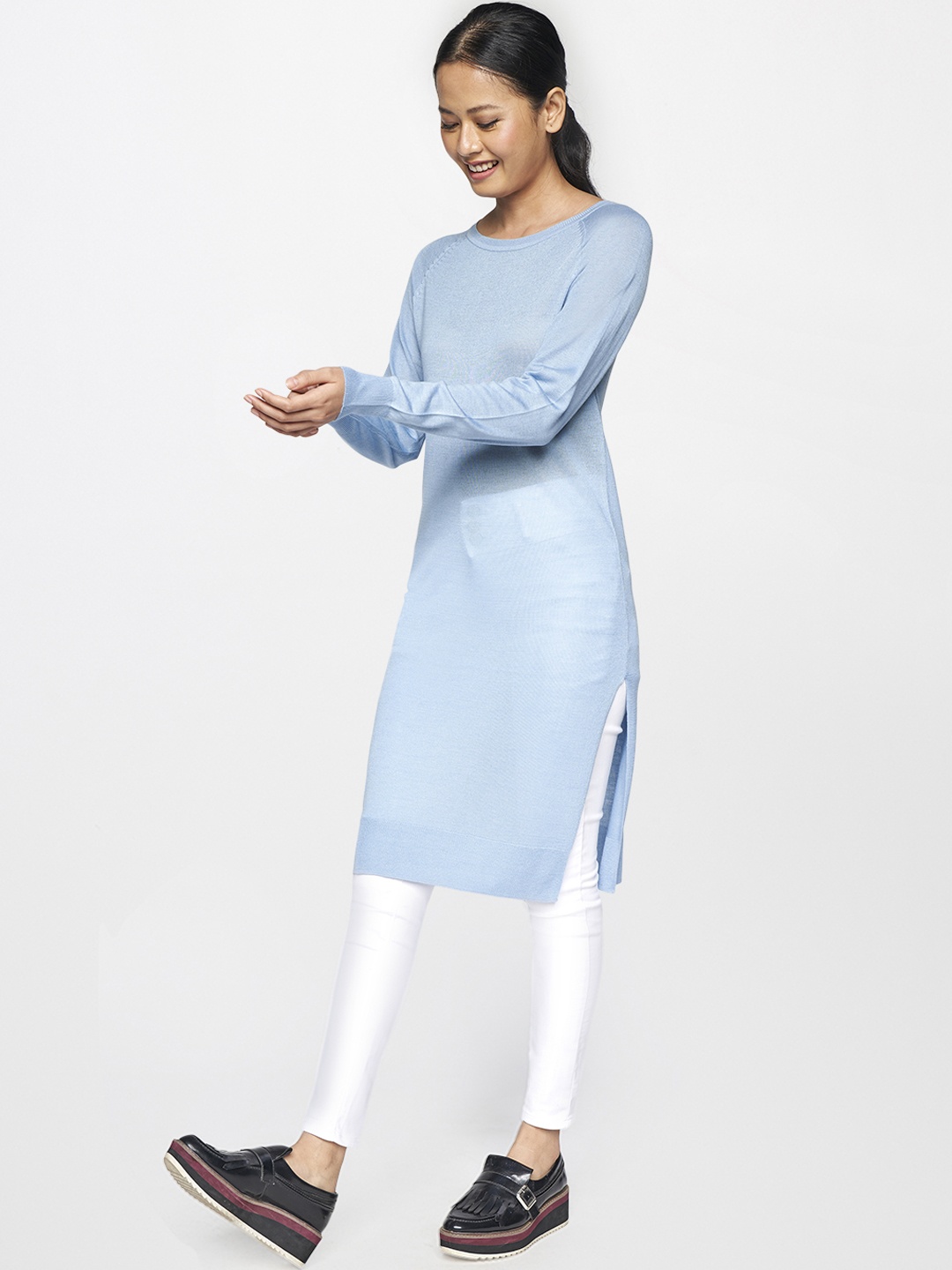 

Global Desi Blue Viscose Rayon Tunic