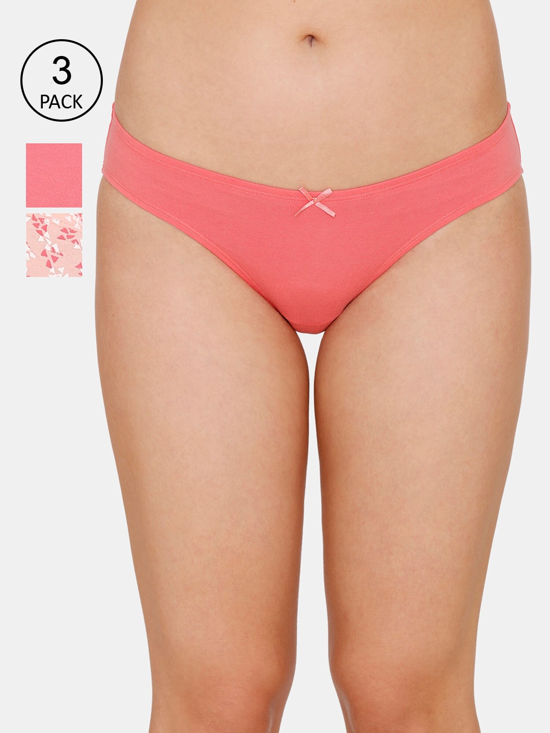 

Zivame Women Pack of 3 Assorted Bikini Briefs, Multi