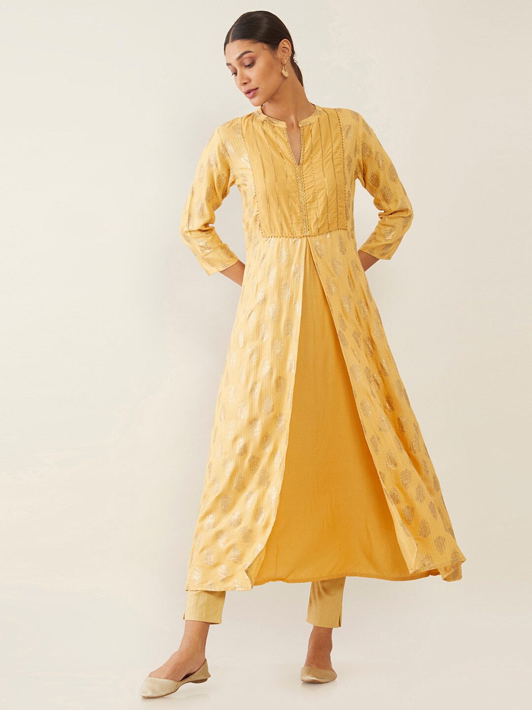 

Soch Women Yellow Ethnic Motifs Printed Kurta