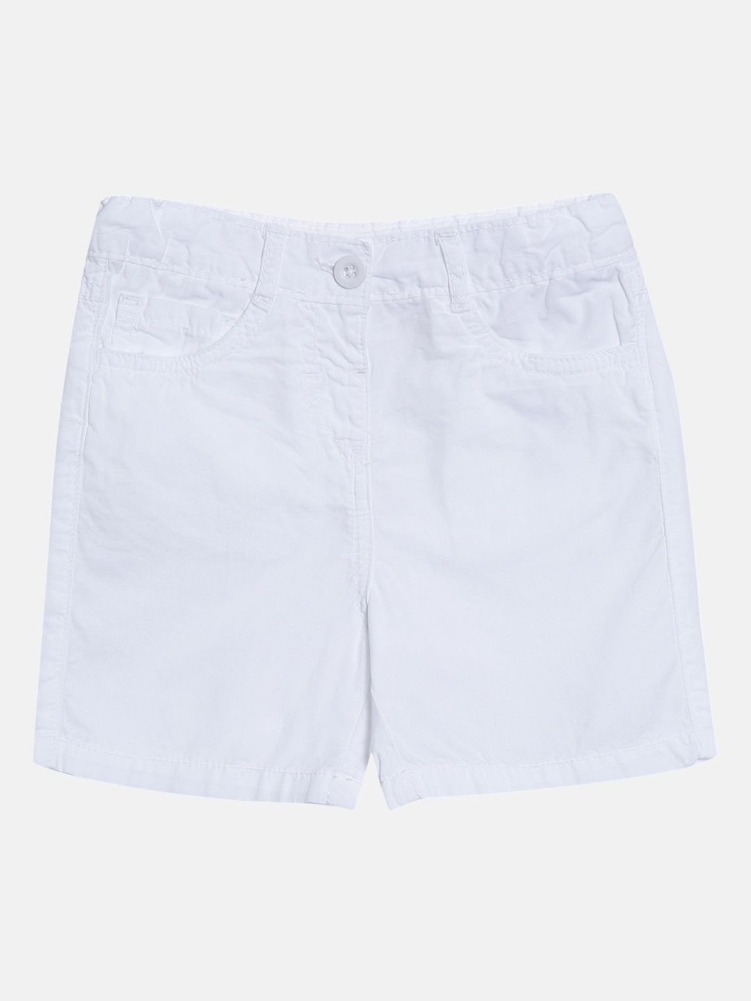 

Aomi Girls White Thigh Length Regular Shorts