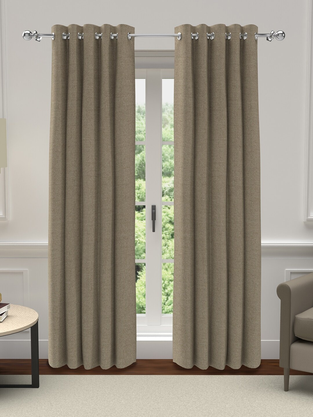 

GM Brown Set of 2 Room Darkening Door Curtain