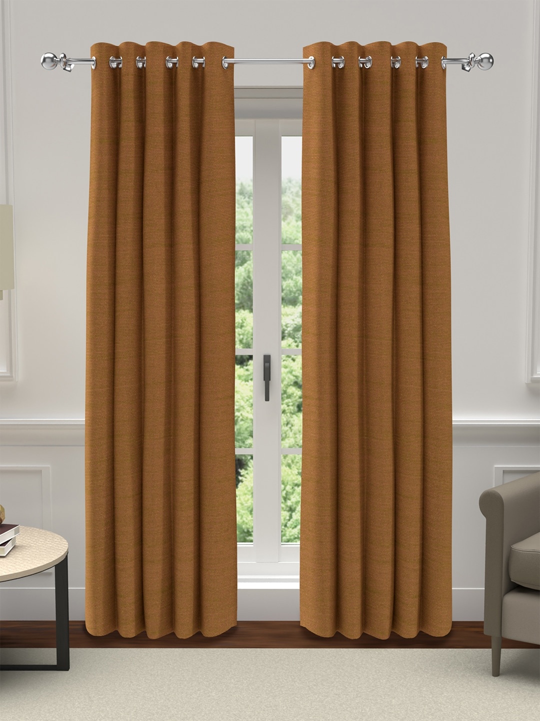 

GM Brown Set of 2 Room Darkening Door Curtain
