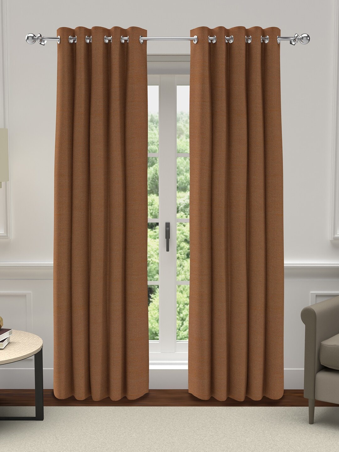 

GM Brown Set of 2 Room Darkening Door Curtain