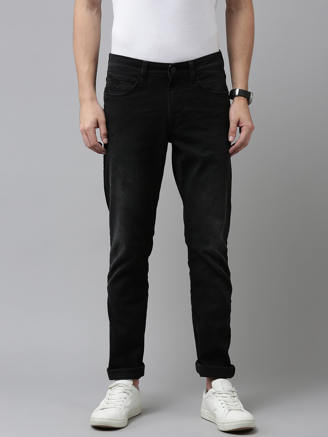 

U S Polo Assn Denim Co Men Black Light Fade Stretchable Jeans