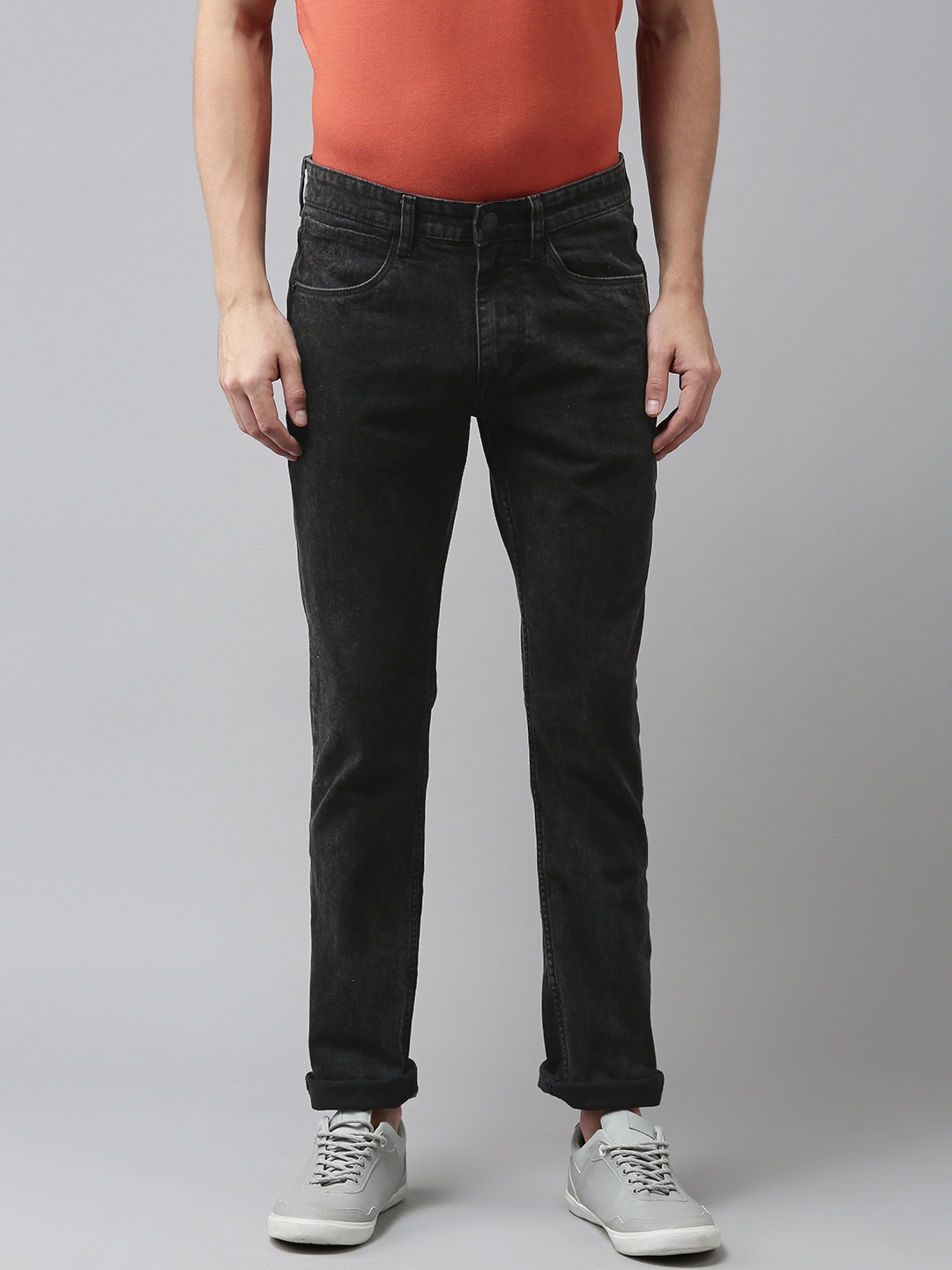 

U S Polo Assn Denim Co Men Black Slim Tapered Fit Light Fade Mid Rise Stretchable Jeans