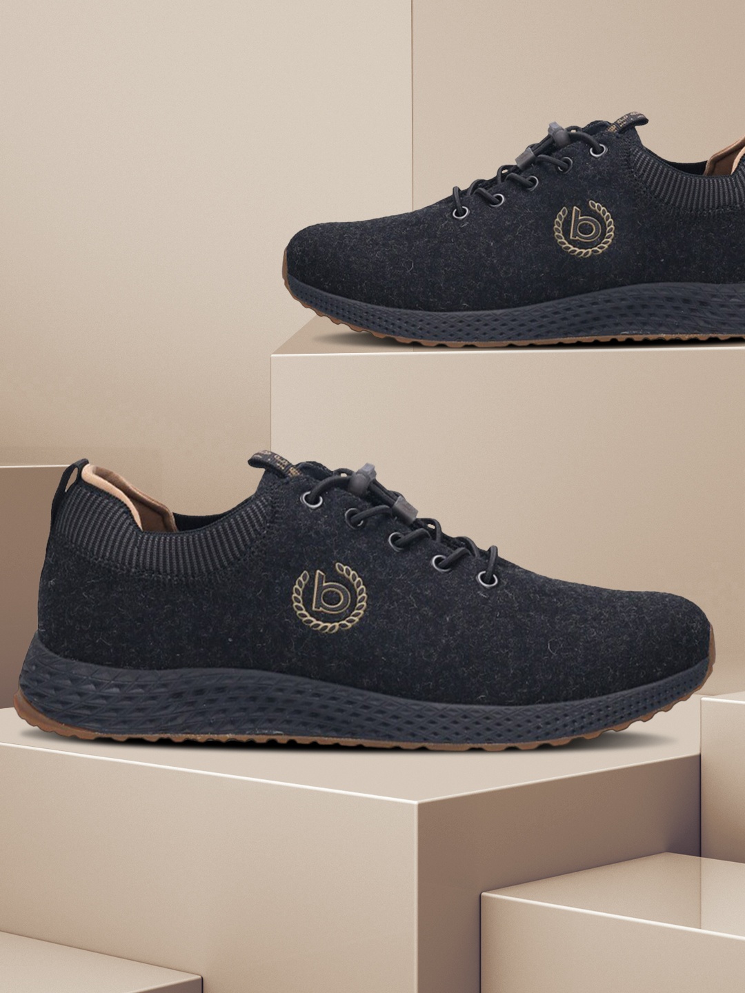 

Bugatti Men Black Textile Running Non-Marking Shoes