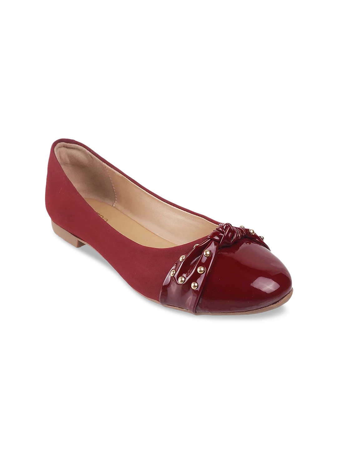 

Metro Women Maroon Embellished Ballerinas