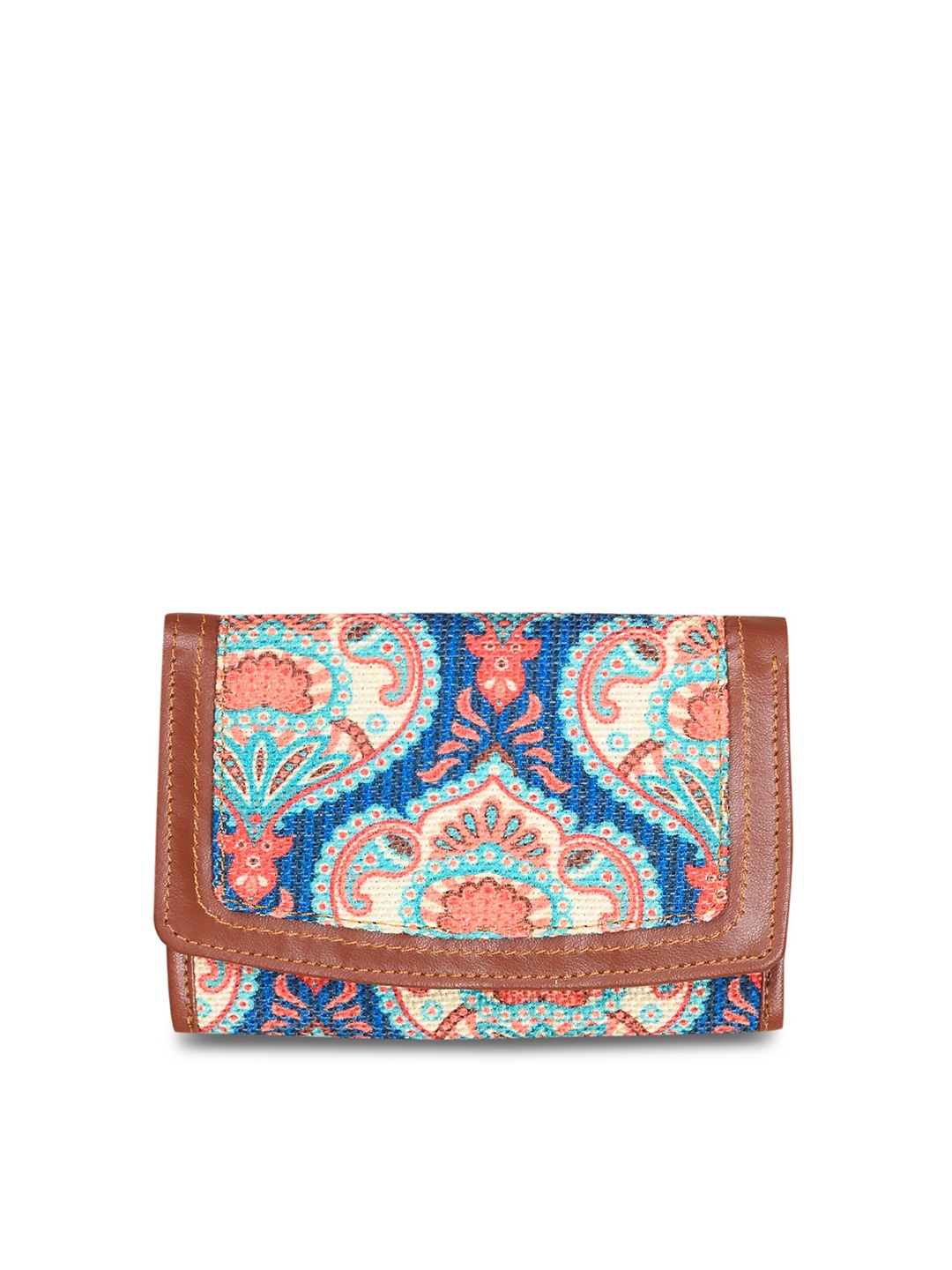 

ZOUK Women Multicoloured Ethnic Motifs Printed Three Fold Wallet, Multi