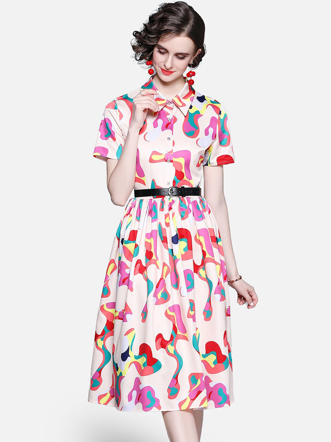 

JC Collection Women Pink Printed Dress
