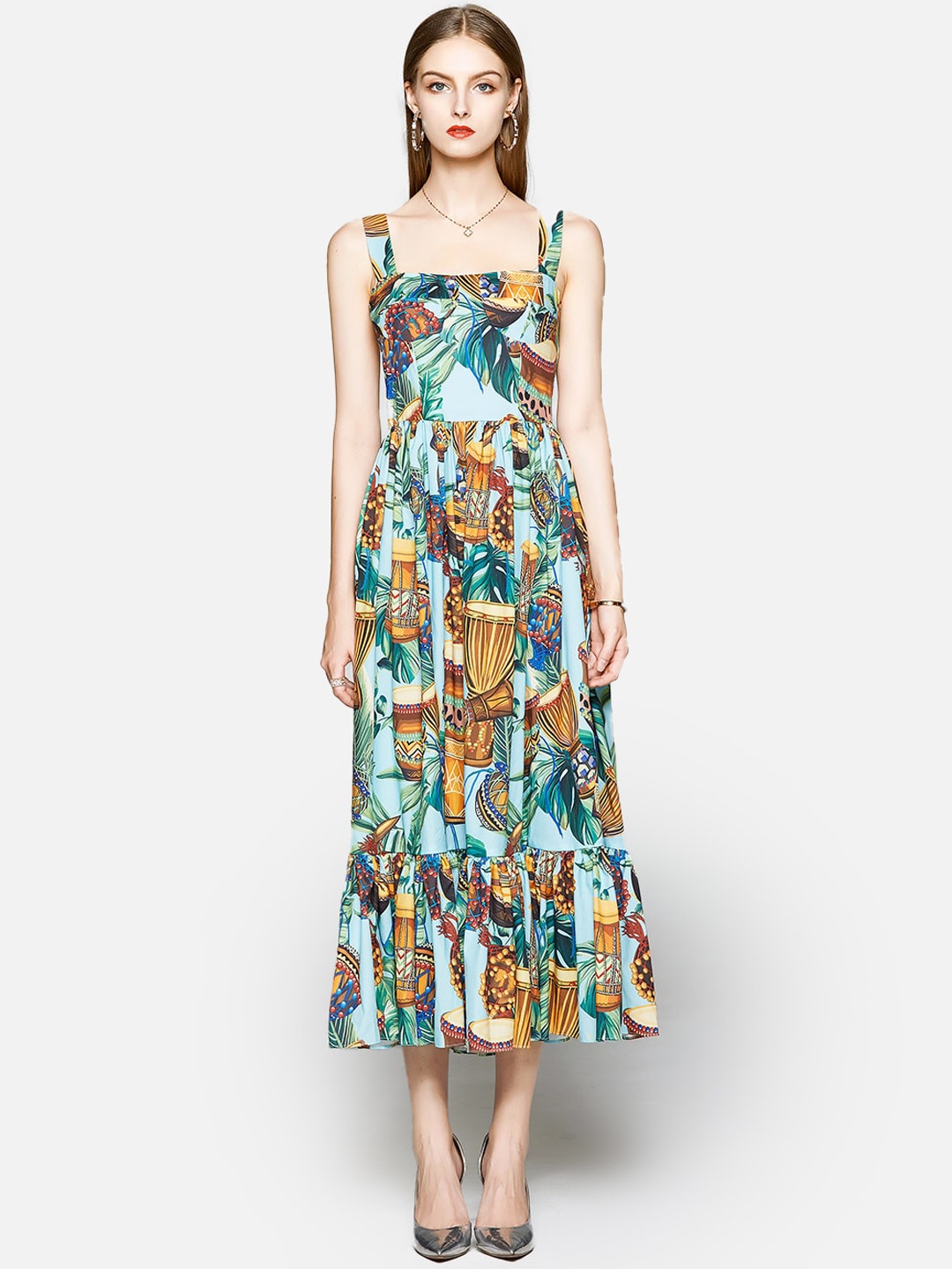 

JC Collection Multicoloured Floral A-Line Midi Dress, Multi