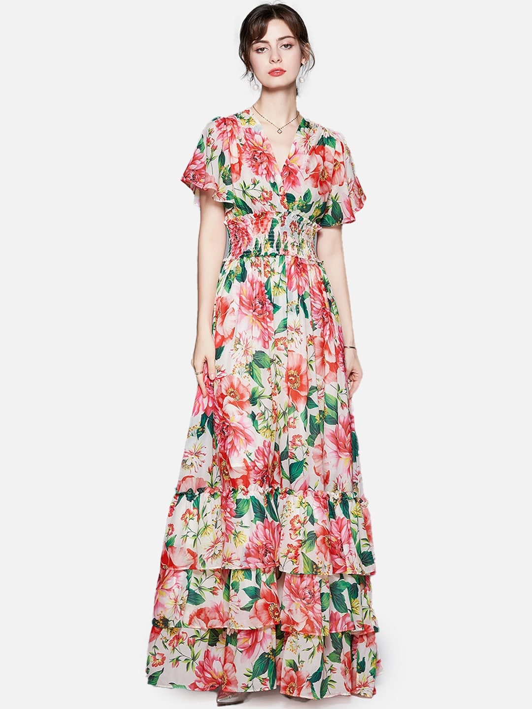 

JC Collection Women Multicoloured Floral Maxi Dress, Multi