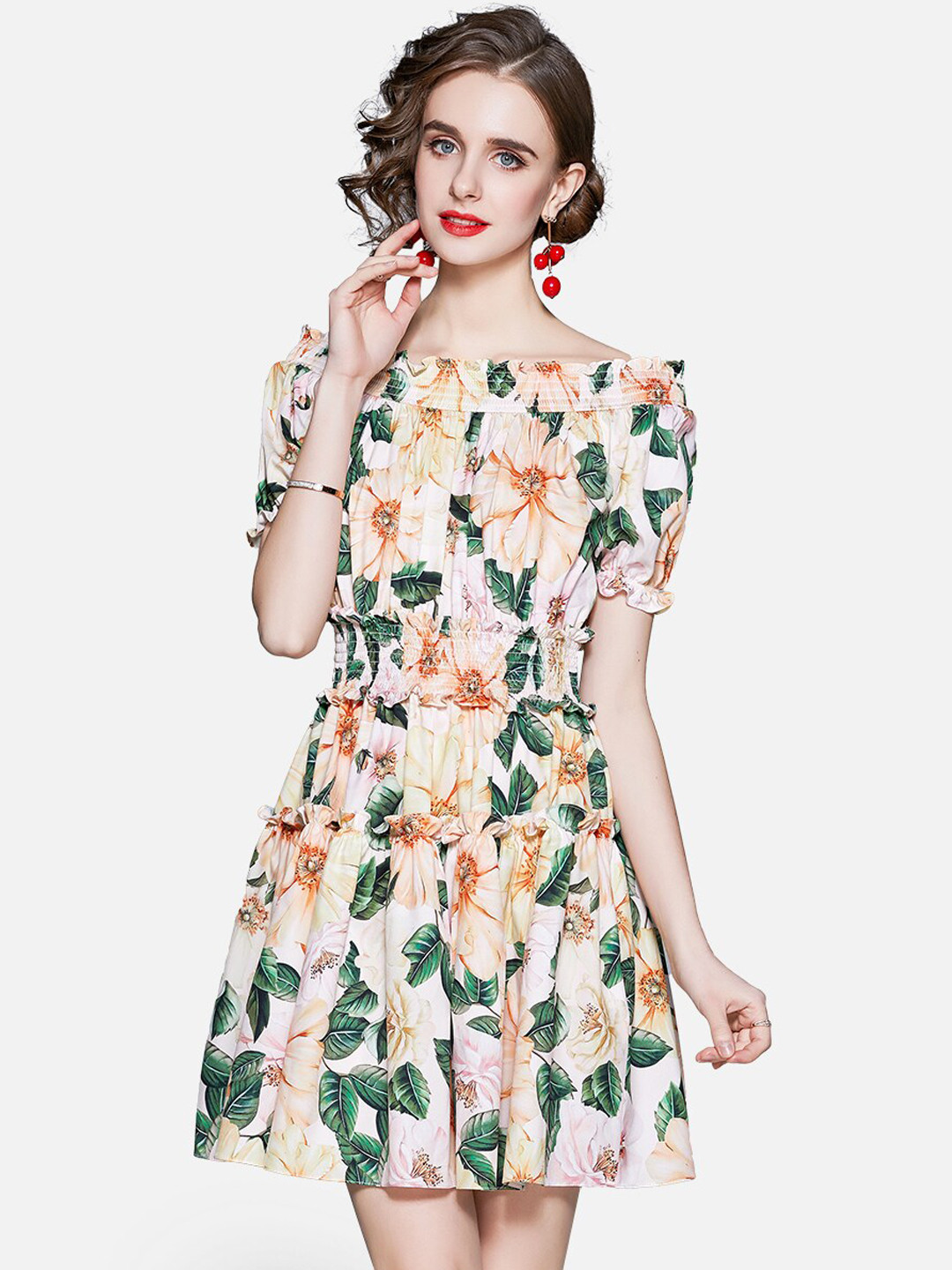 

JC Collection Women Multicoloured Floral Mini Dress, Multi