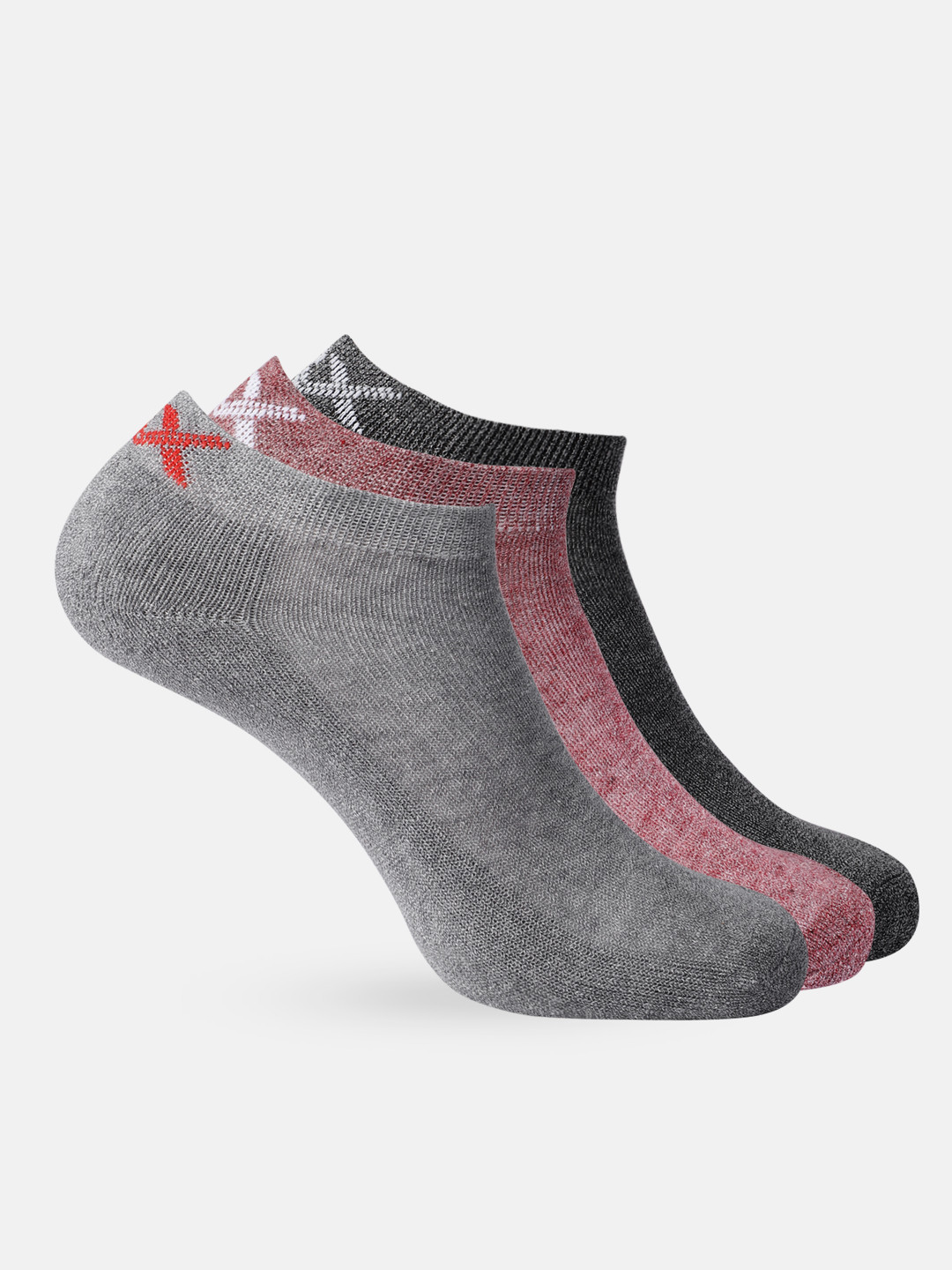 

HRX by Hrithik Roshan Boys 3 Pcs Ankle Length Terry Running Rapid-Dry Socks, Grey