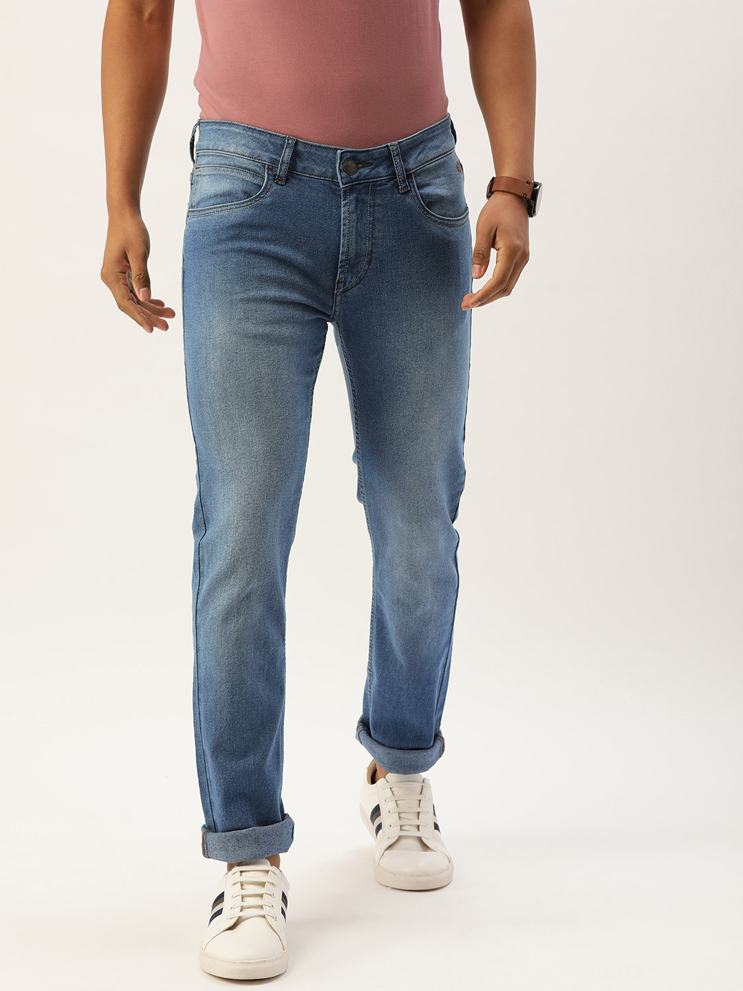 

Flying Machine Men Blue Micheal Slim Tapered Fit Light Fade Stretchable Jeans