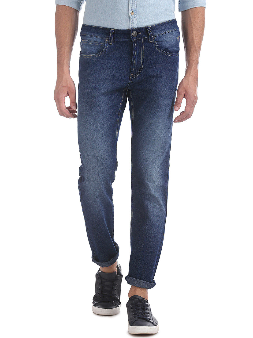 

Flying Machine Men Blue Micheal Slim Tapered Fit Light Fade Stretchable Jeans