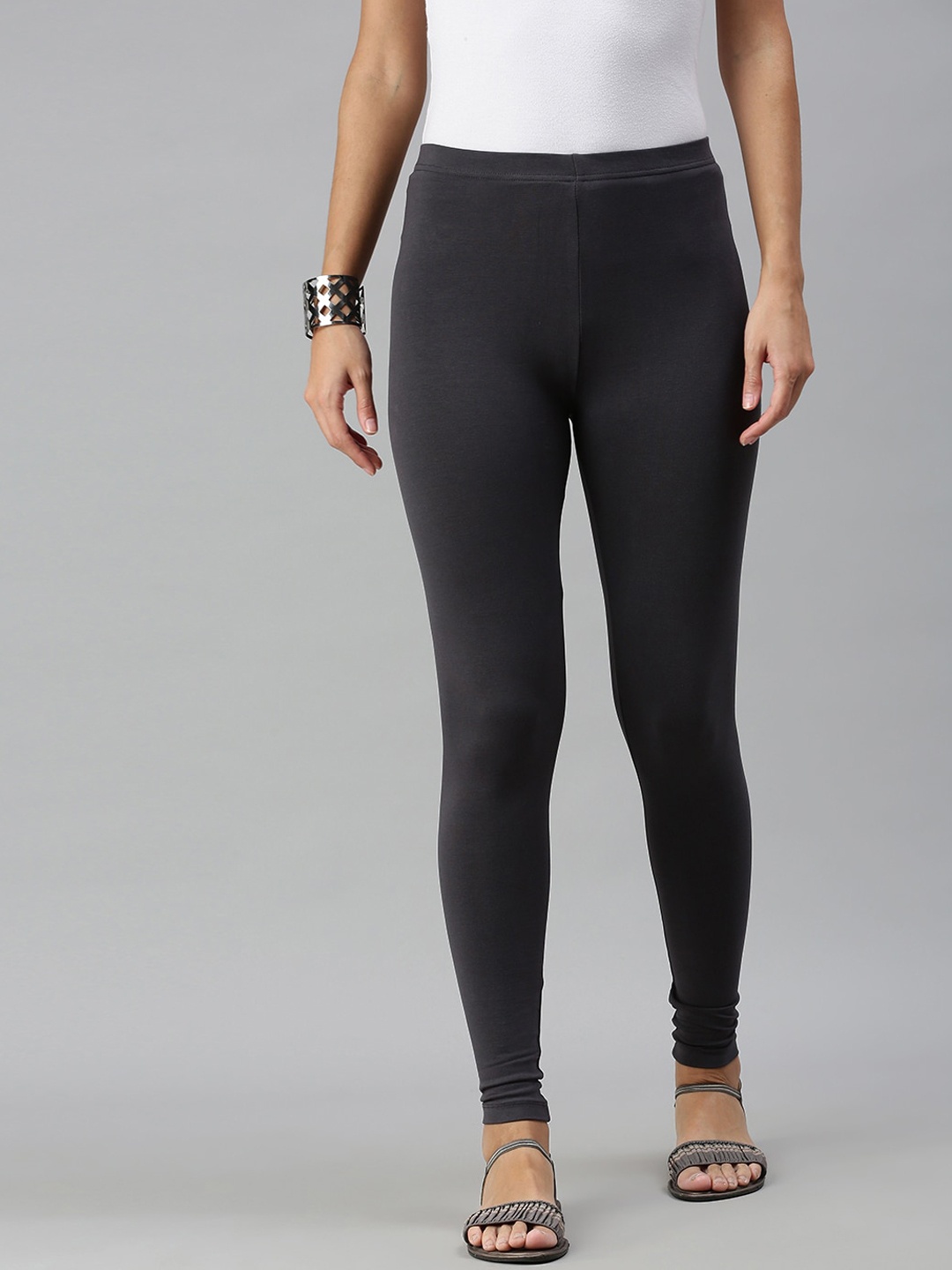 

De Moza Women Grey Solid Ankle Length Leggings