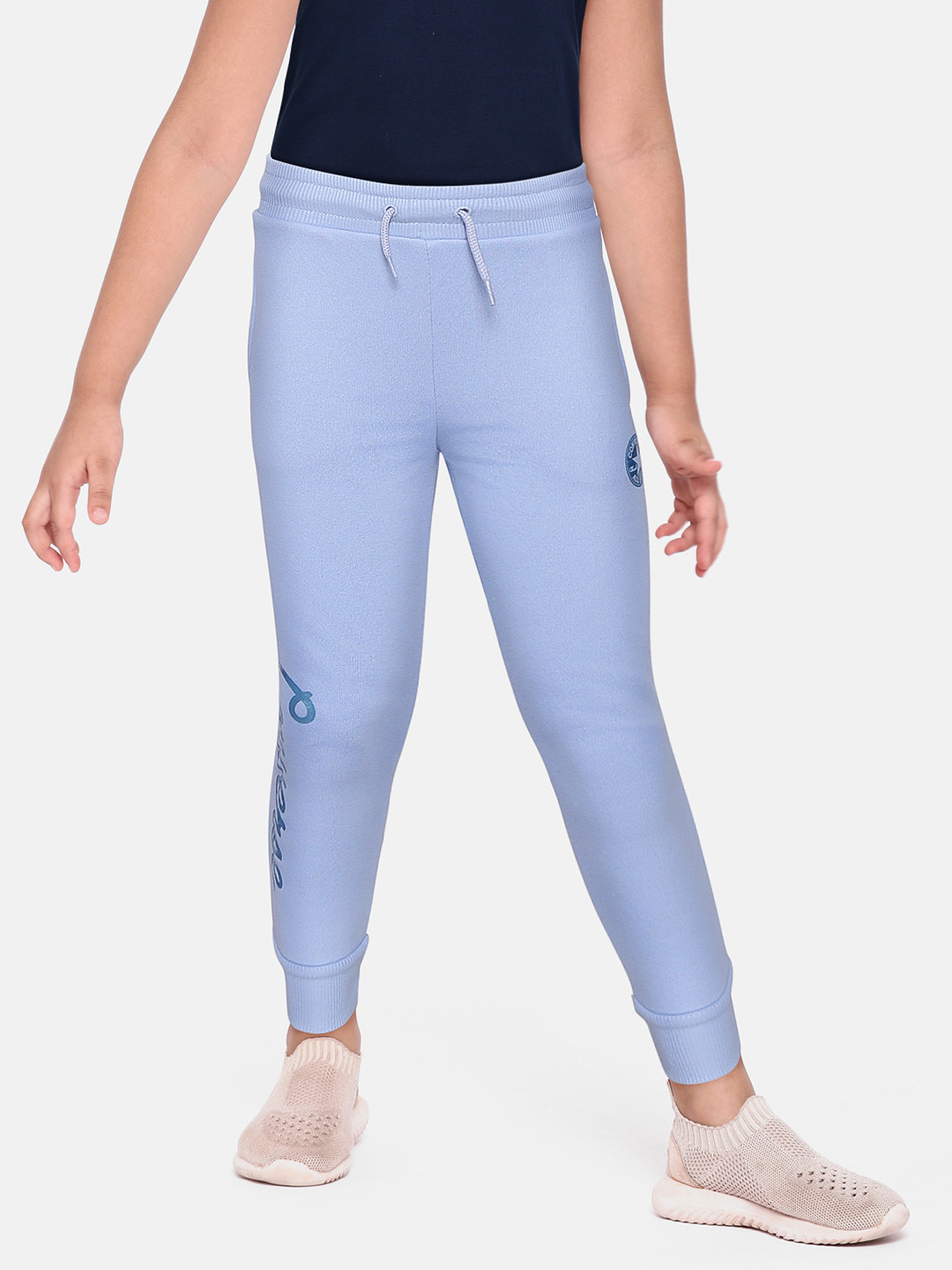 

Converse Girl Blue Solid Metallic Script Logo Joggers