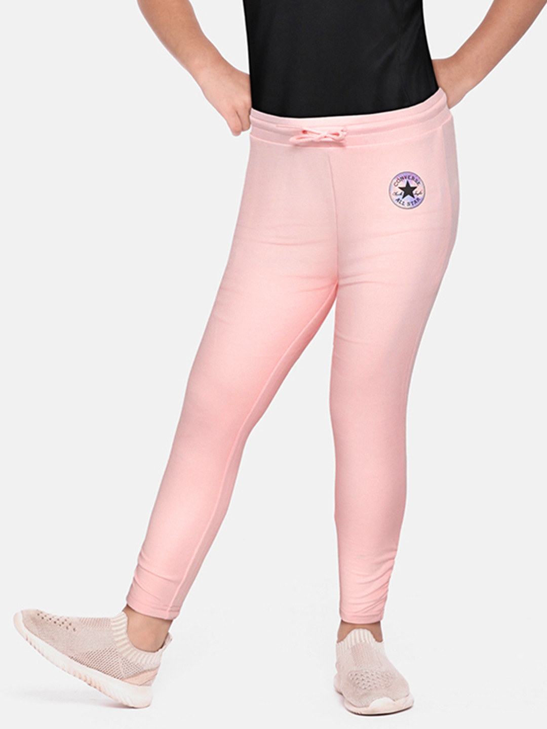 

Converse Girl Pink Solid Ruched Joggers Track Pants