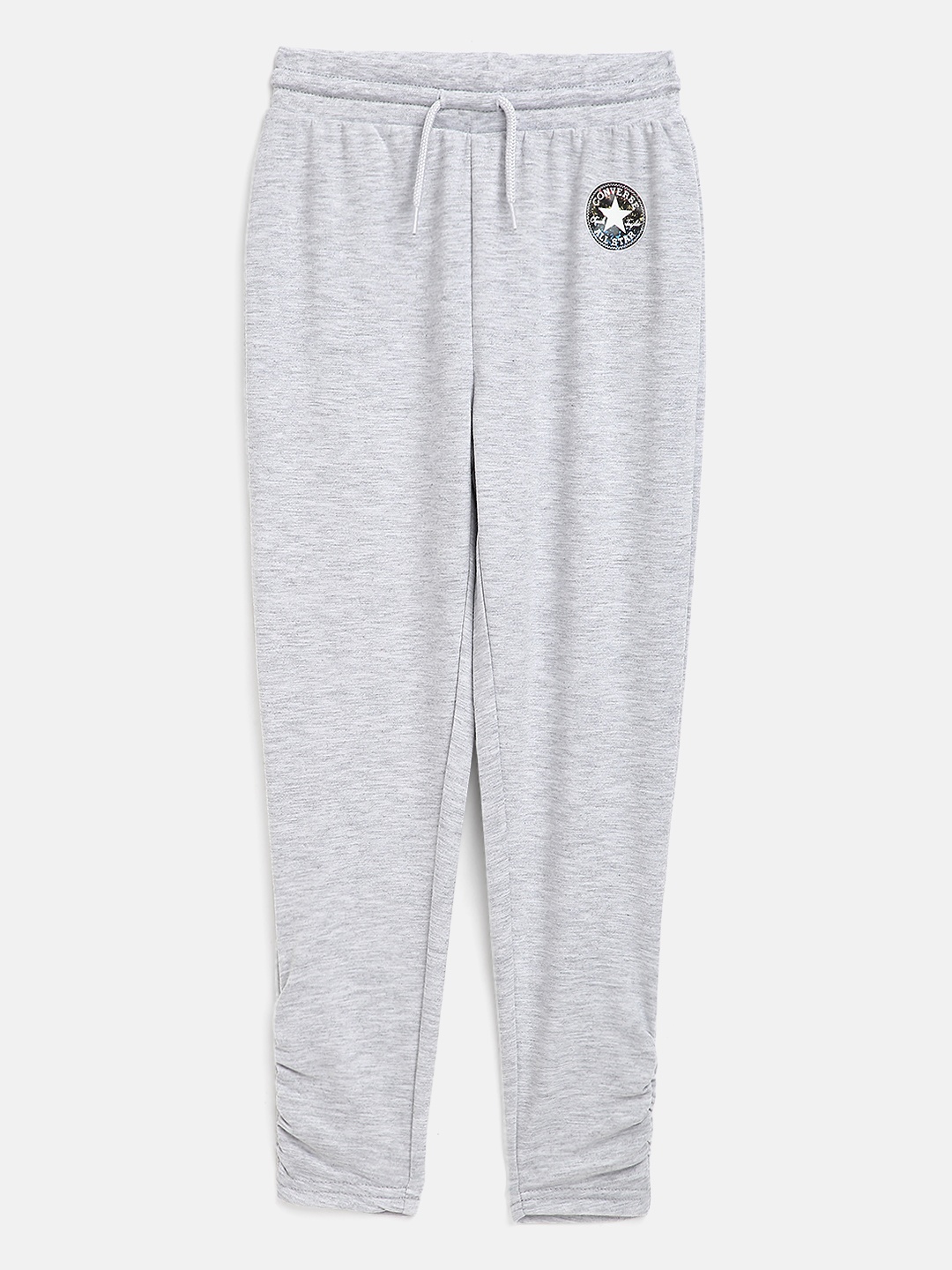 

Converse Girl Grey Solid Ruched Joggers Track Pants