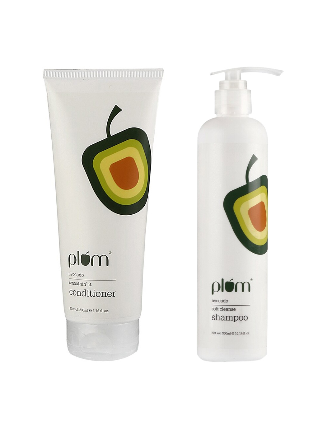 

Plum Set of Avocado Soft Cleanse Shampoo & Smoothin It Conditioner, White