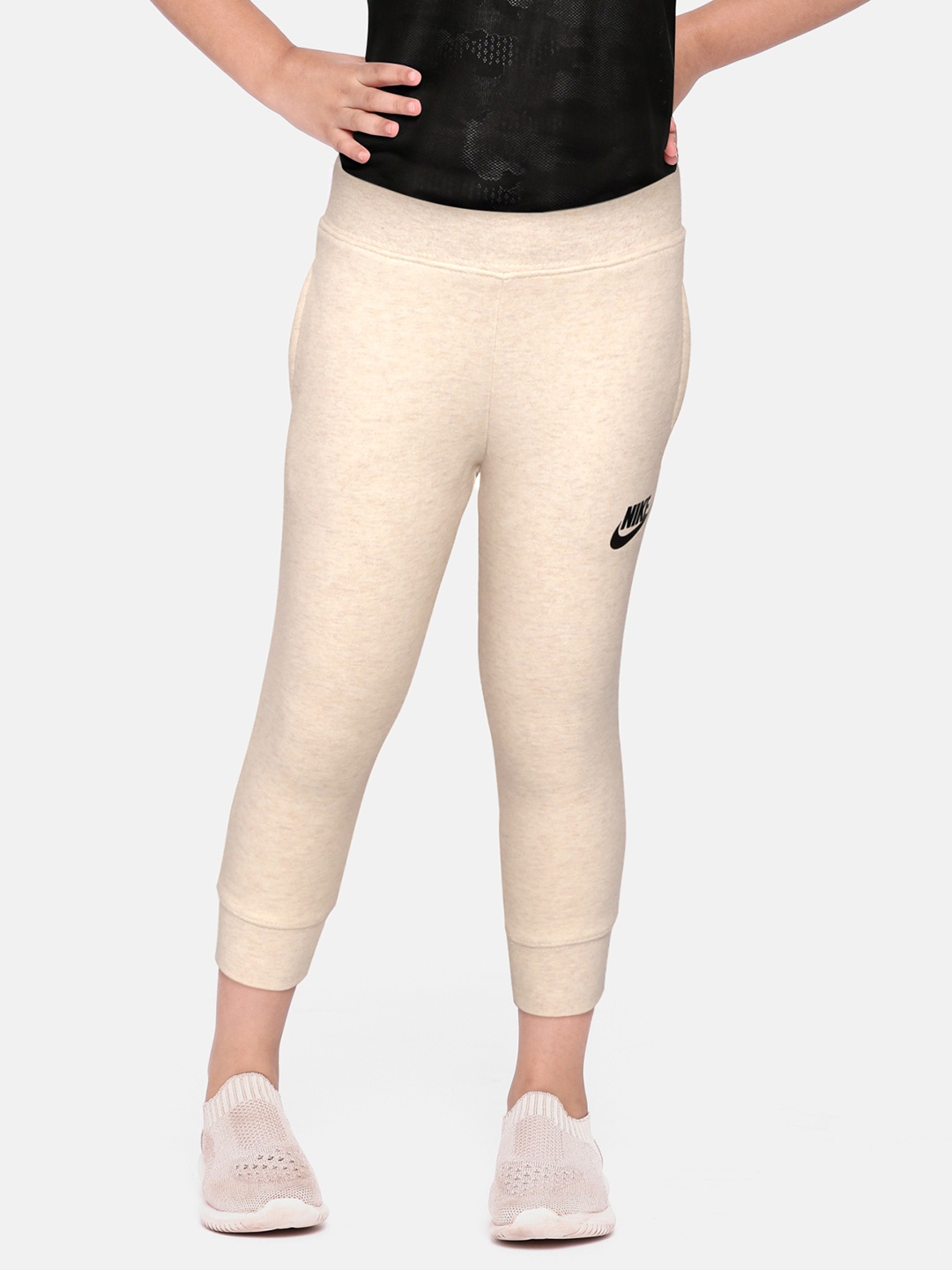 

Nike Girls Cream-Coloured Sportswear Club Fleece Joggers Track Pants