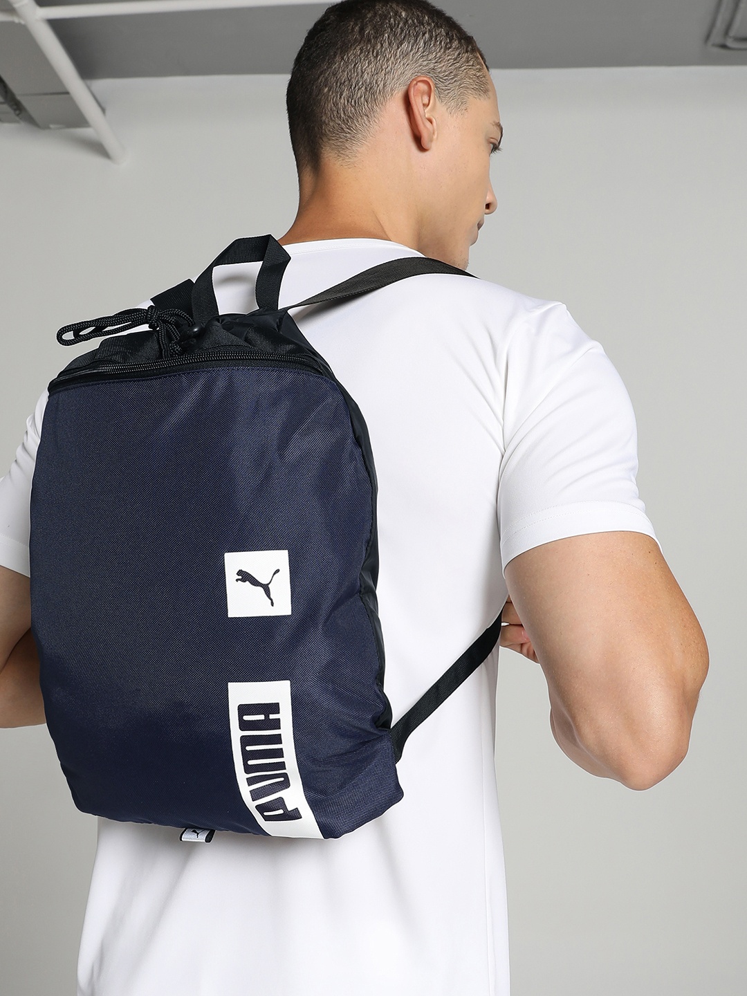 

Puma Unisex Navy Blue Brand Logo Deck II Gym Sack Backpack