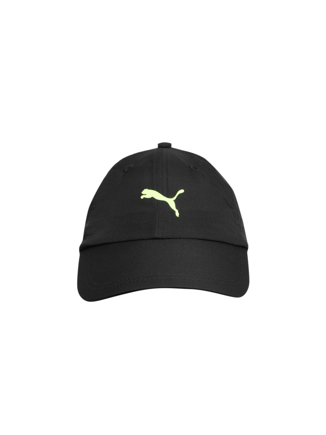 

Puma Unisex Black & Lime Green Brand Logo Print Training Basic Visor Cap